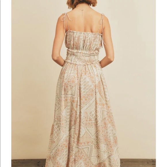 Paisley Shirred Maxi Dress - Natural/Multi - Picture 3 of 7